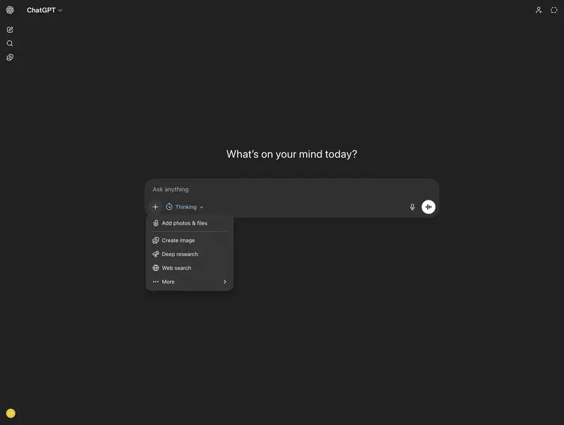 Интерфейс ChatGPT