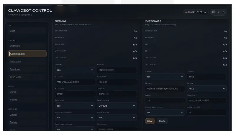 Пример публичной панели Clawdbot Control