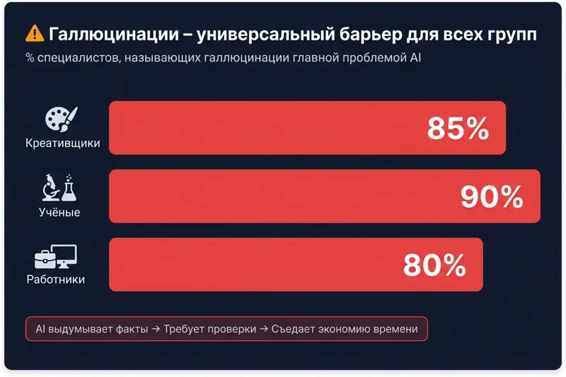 Галлюцинации AI – главная проблема для всех профессиональных групп