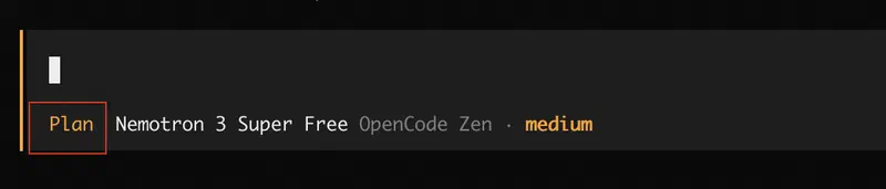 Plan mode in opencode