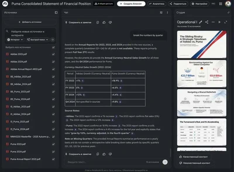 NotebookLM – анализ документов