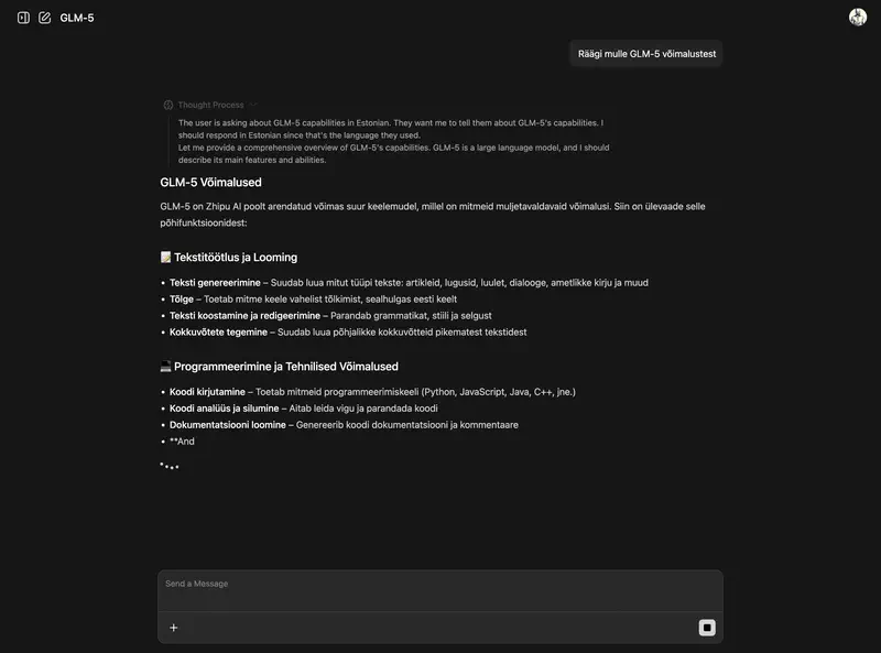 Эстонский язык у модели