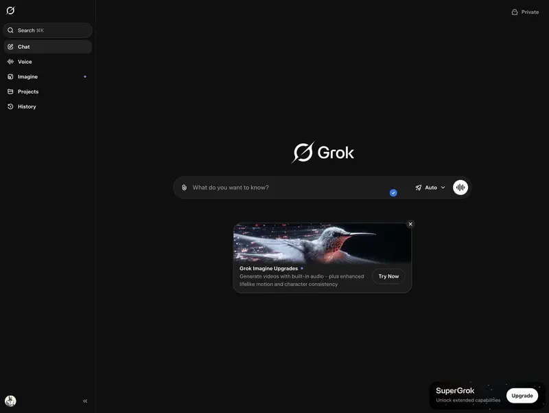 Интерфейс Grok