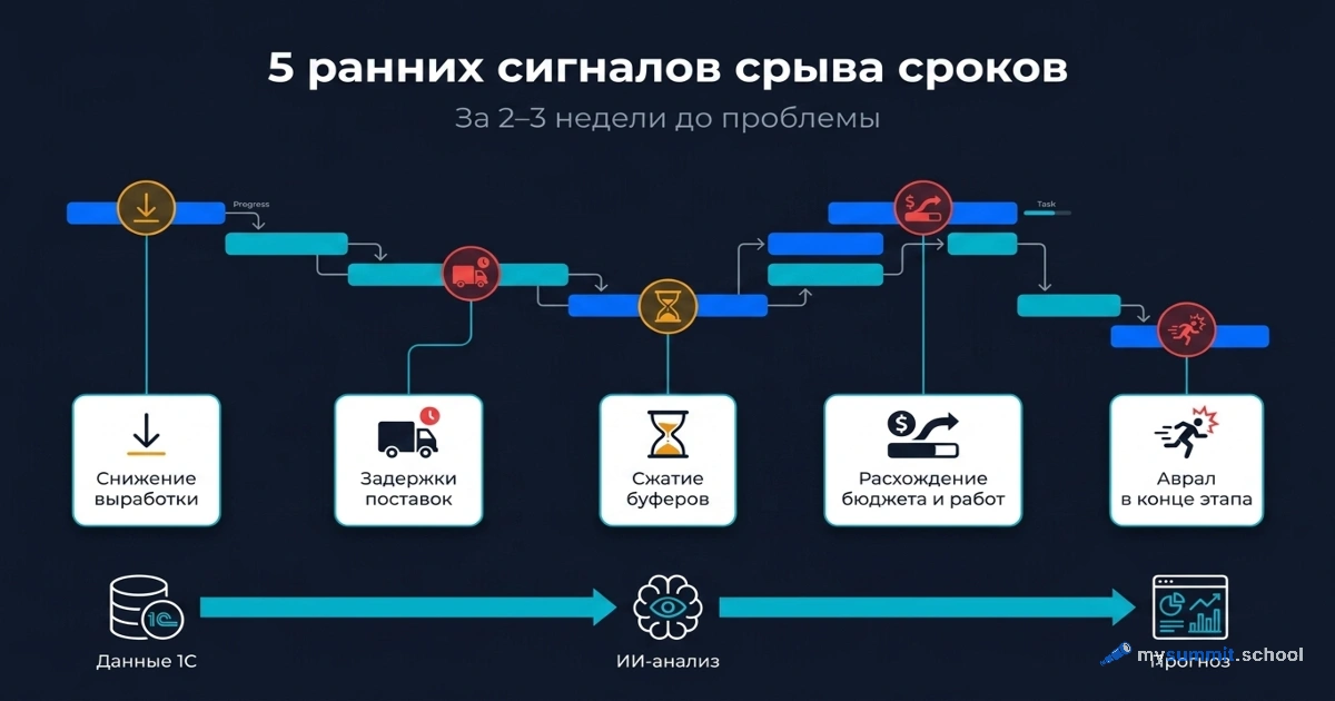 Срыв сроков строительства: 5 причин задержек, которые видны в данных до того, как станет поздно