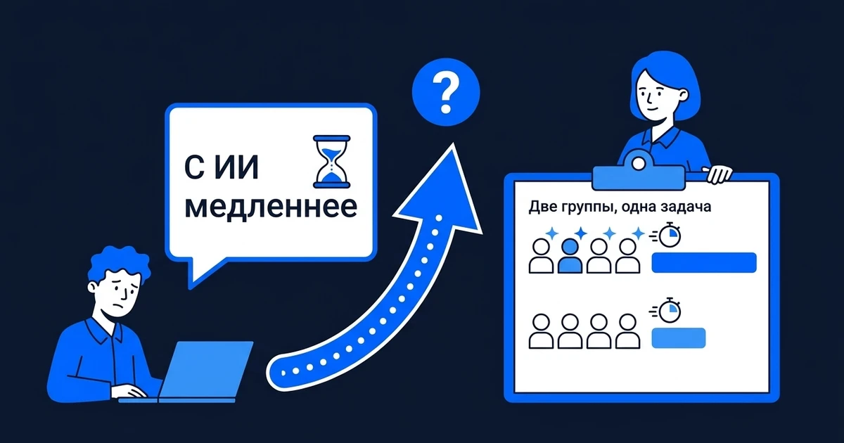 Сотрудник говорит «с ИИ медленнее»: как это проверить